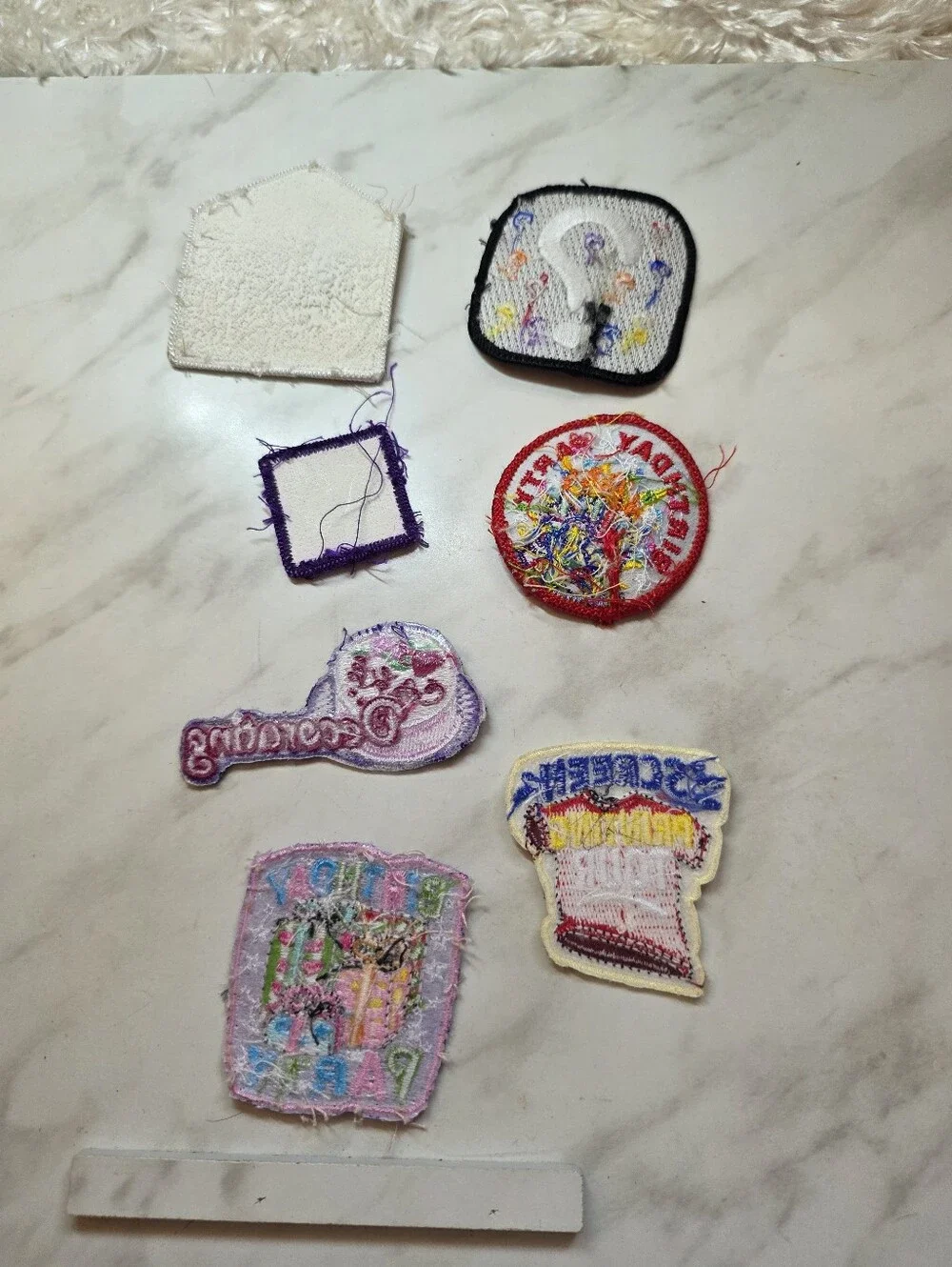 7 Kids Colorful Patch Set - Pink, Red, Purple, White